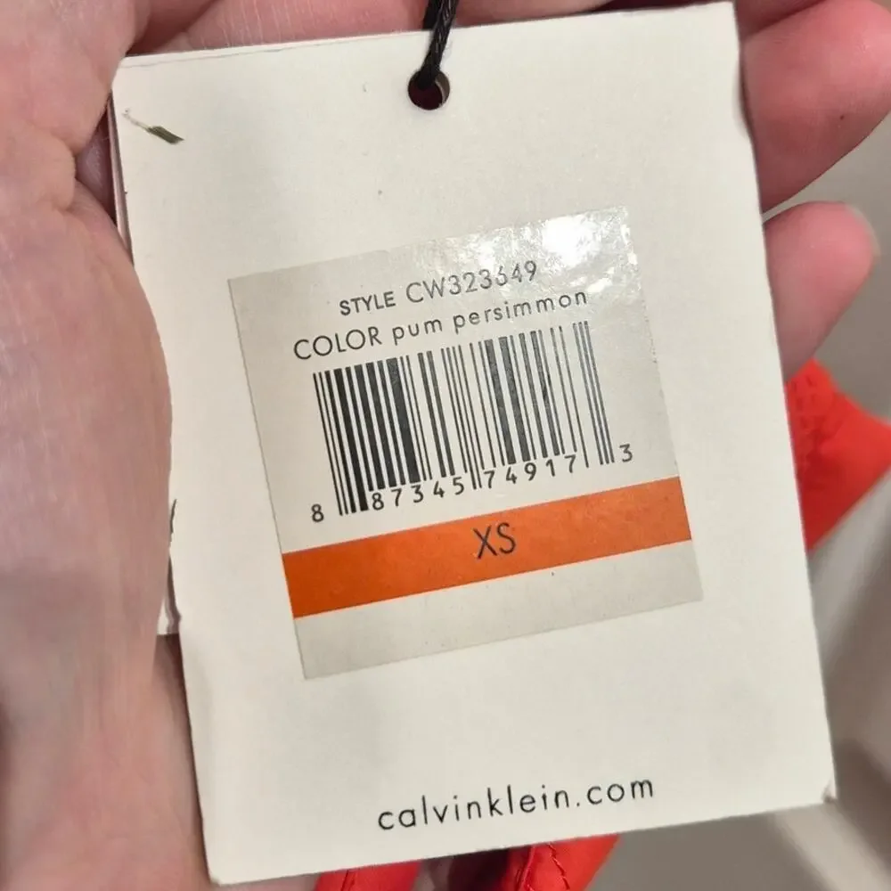 Calvin Klein XS Water Resistant Pum Persimmon Diamond Quilted Blazer Jacket NWT
